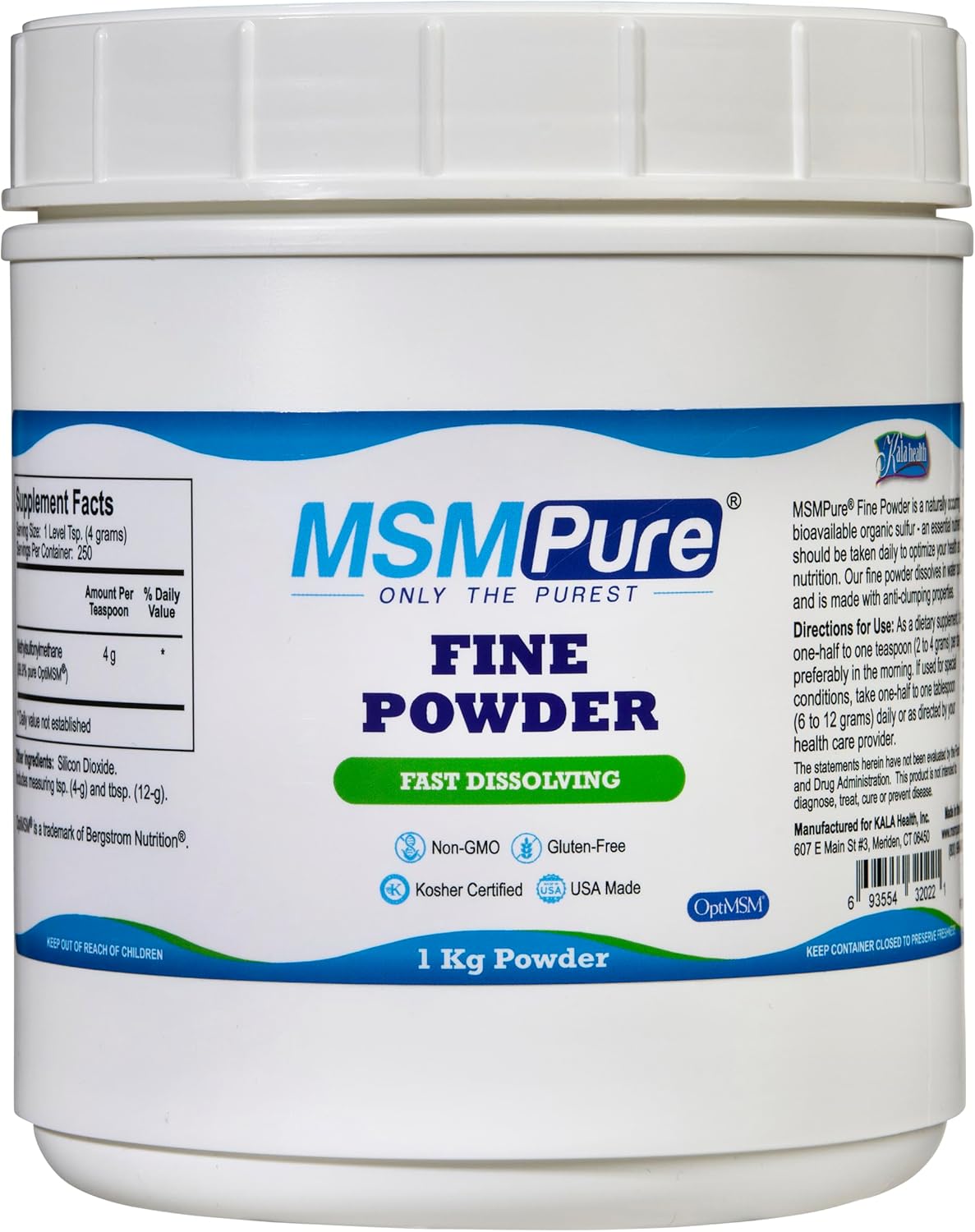 MSMPure Fast Dissolving MSM Powder for Joint and Skin Health