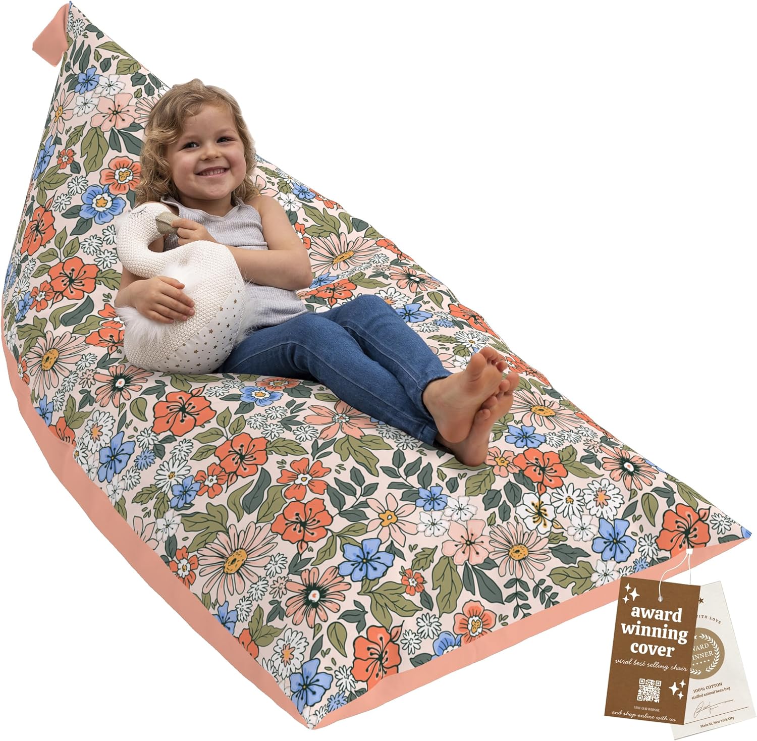 HUDDLE Original Stuffed Animal Bean Bag for Stylish Storage