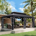 Aoxun 12 ft x 20 ft Hardtop Gazebo - Double Top Aluminum Pergola