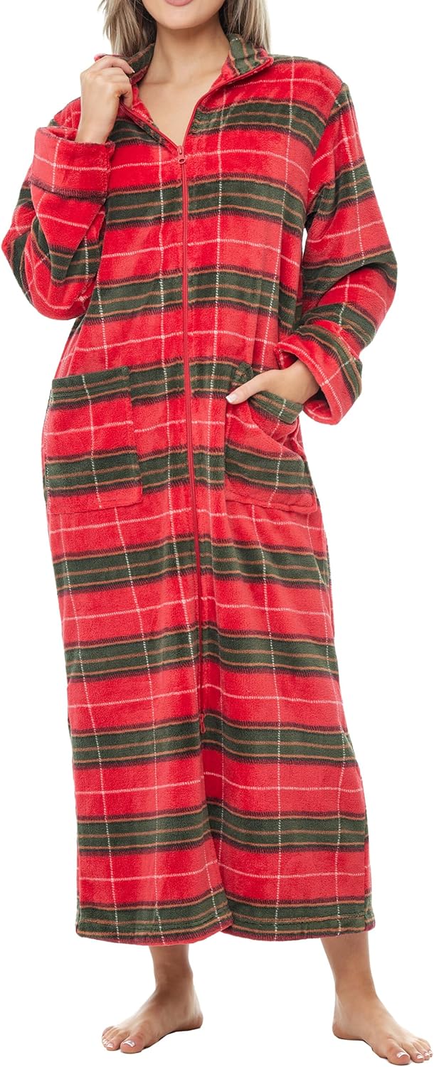 Plush Zipper Robes for Plus Size Women by Alexander Del Rossa