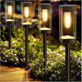 Bright Solar Pathway Lights Outdoor 8 Pack - Warm 3000K Tungsten Look