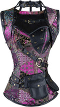 Charmian Steampunk Spiral Steel Boned Overbust Corset Top - Retro