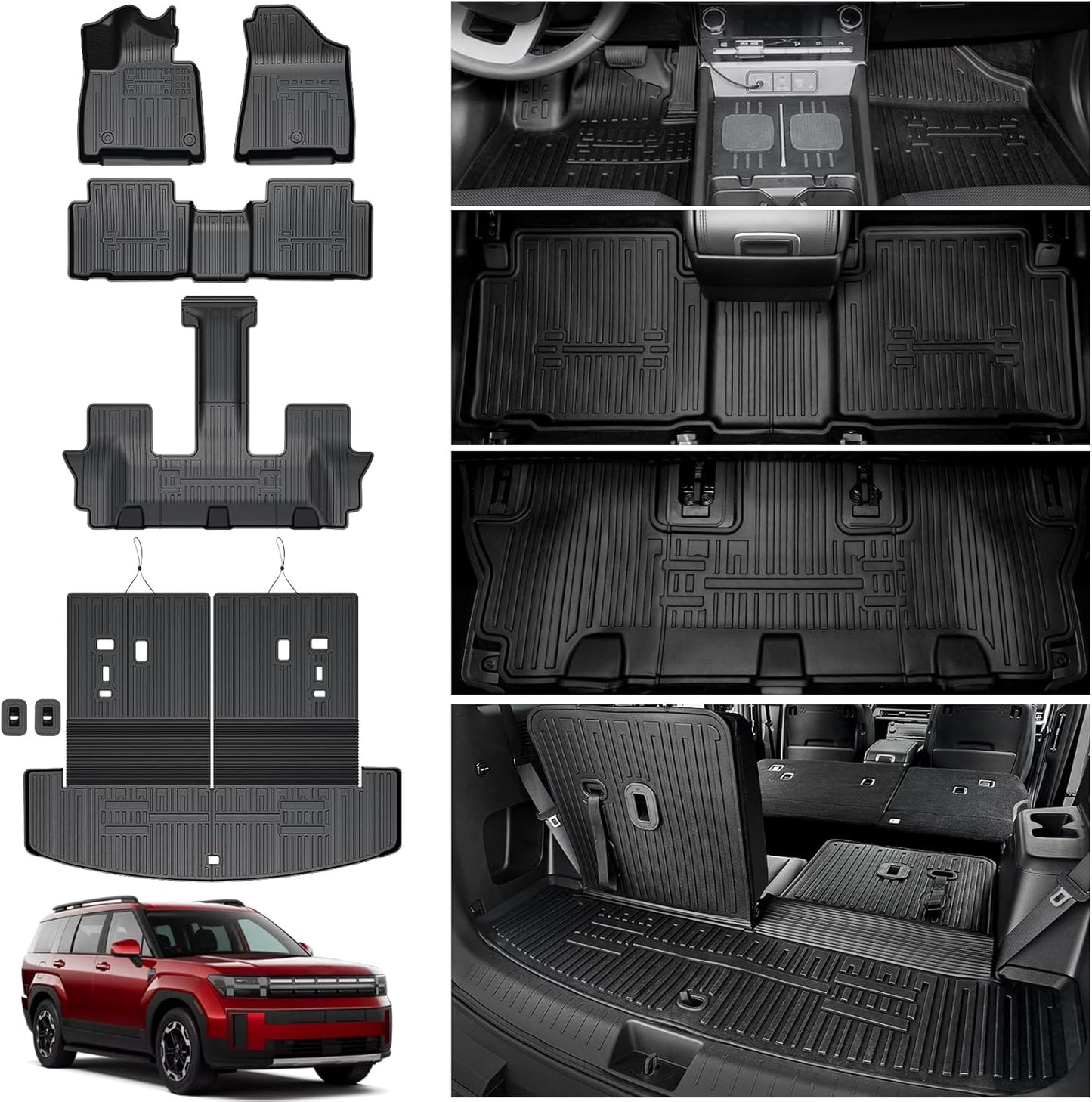 Custom Fit Floor Mats for 2024 2025 2026 Hyundai Santa Fe