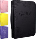 Bible Cover Case for Women - Zippered Faux Leather Carrying Bag