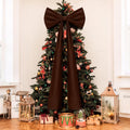 20 x 71 Inches Christmas Extra Large Velvet Bows Tree Topper