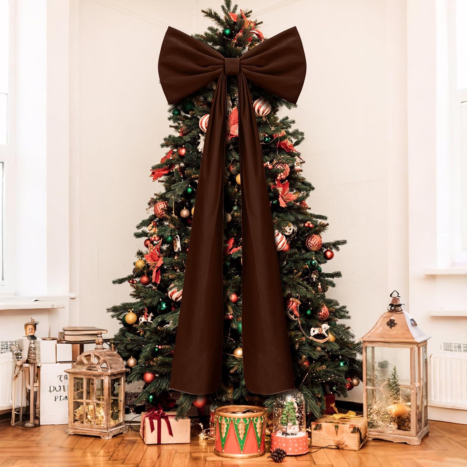 Extra Large Velvet Bows for Christmas Tree Topper Decor