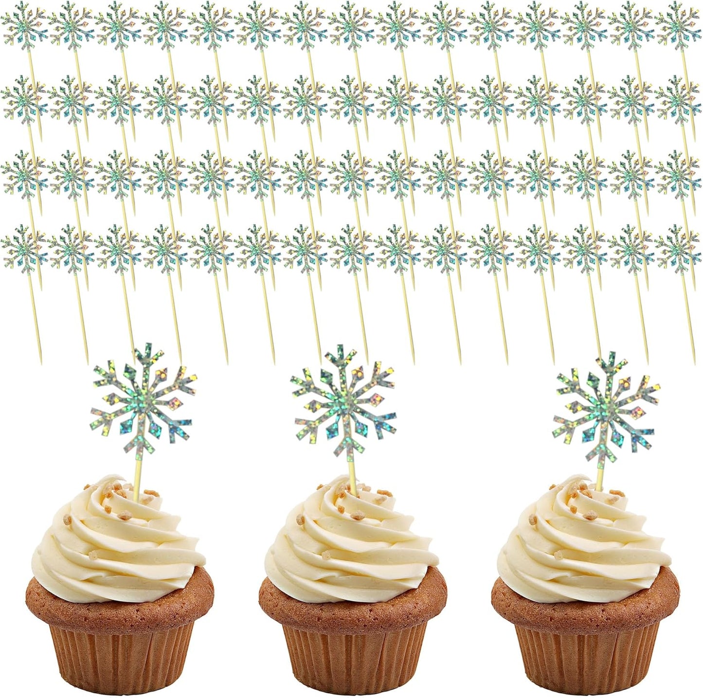 Glitter Snowflake Cocktail Picks - Festive Party Perfect
