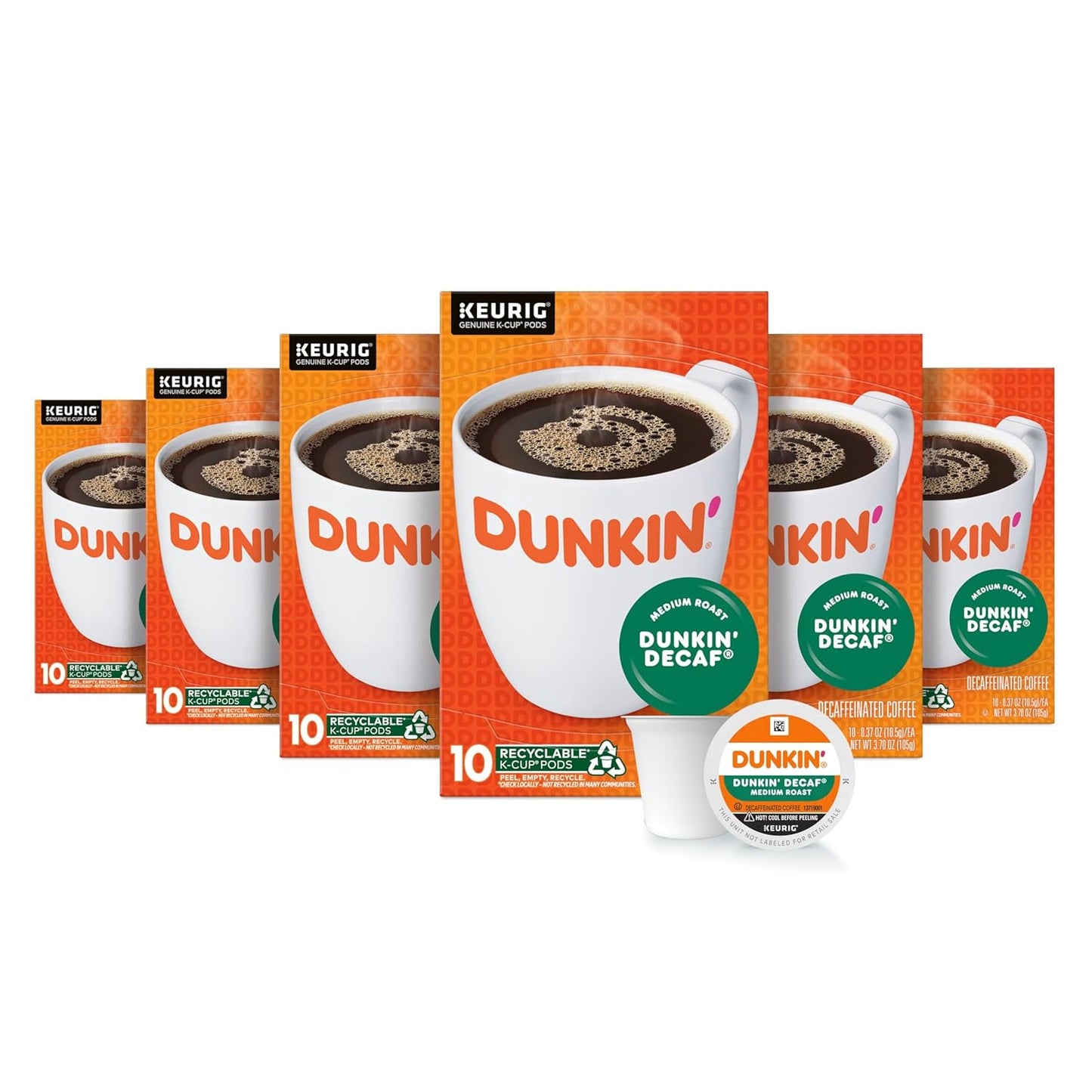 Dunkin' Decaf Medium Roast Coffee Pods for Keurig Machines