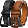 Men's Genuine Leather Golf Belt 2Pack - 1 3/8ft Dress Casual