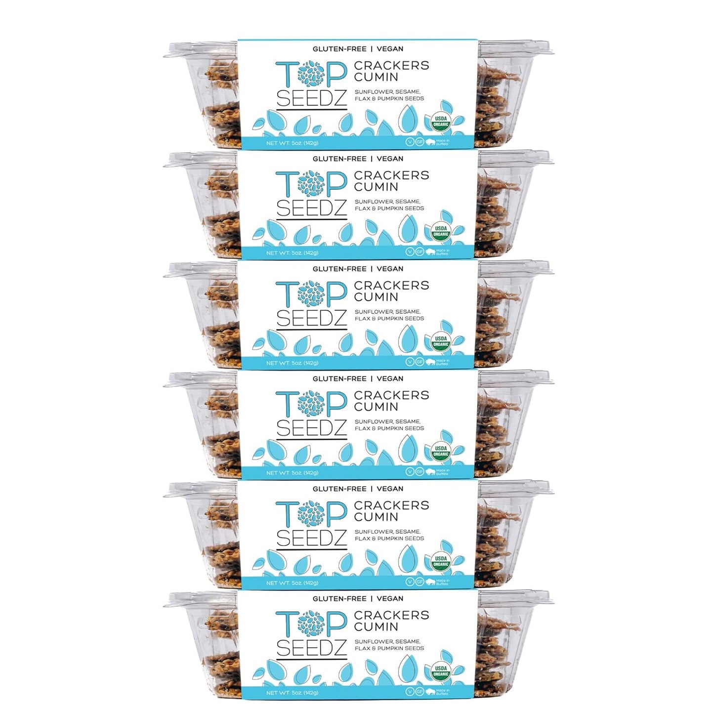 Top Seedz Organic Gluten Free Cumin Seed Crackers - 6 Pack
