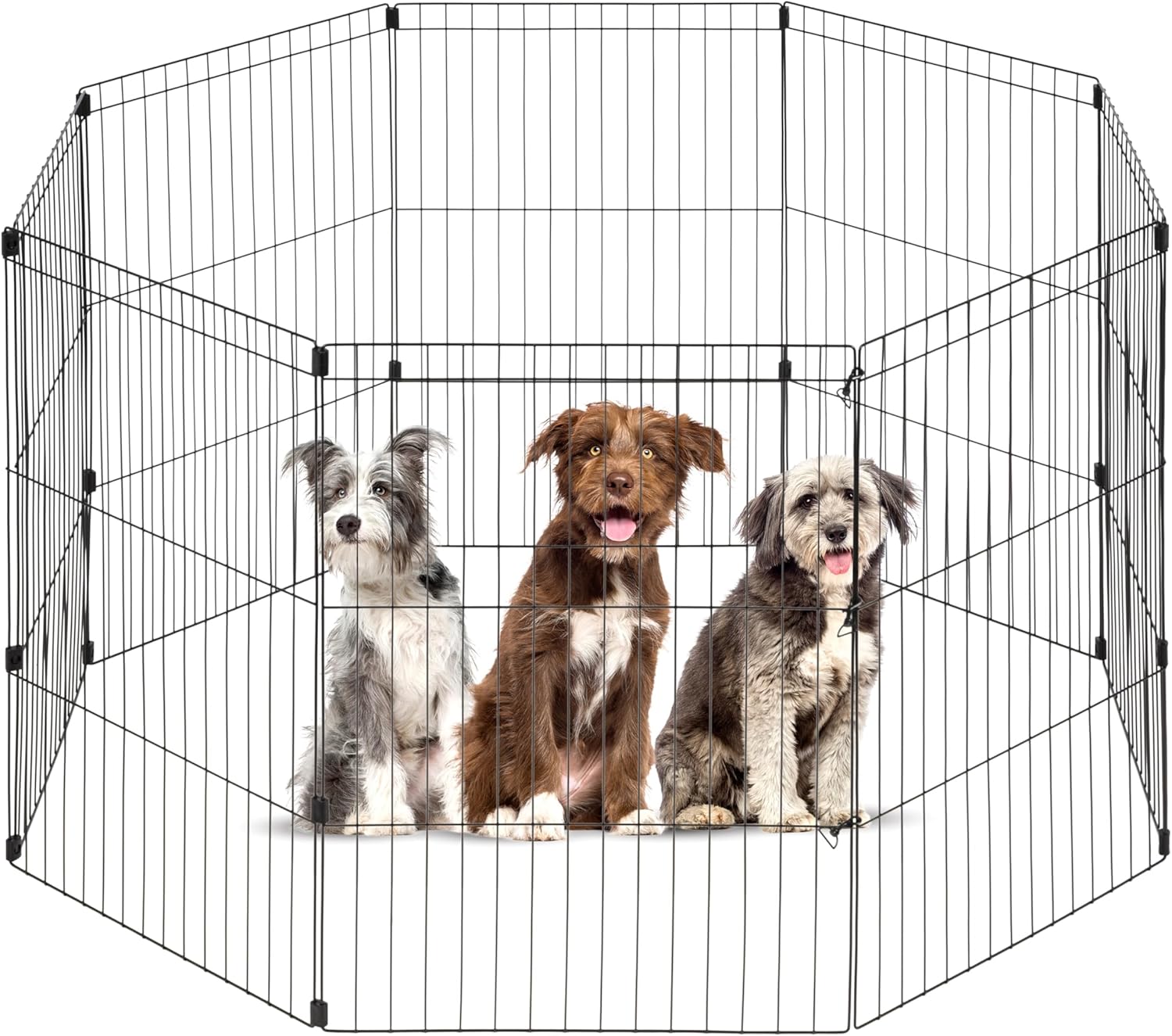 IRIS USA 36in 8-Panel Metal Pet Dog Playpen for Indoor/Outdoor Use