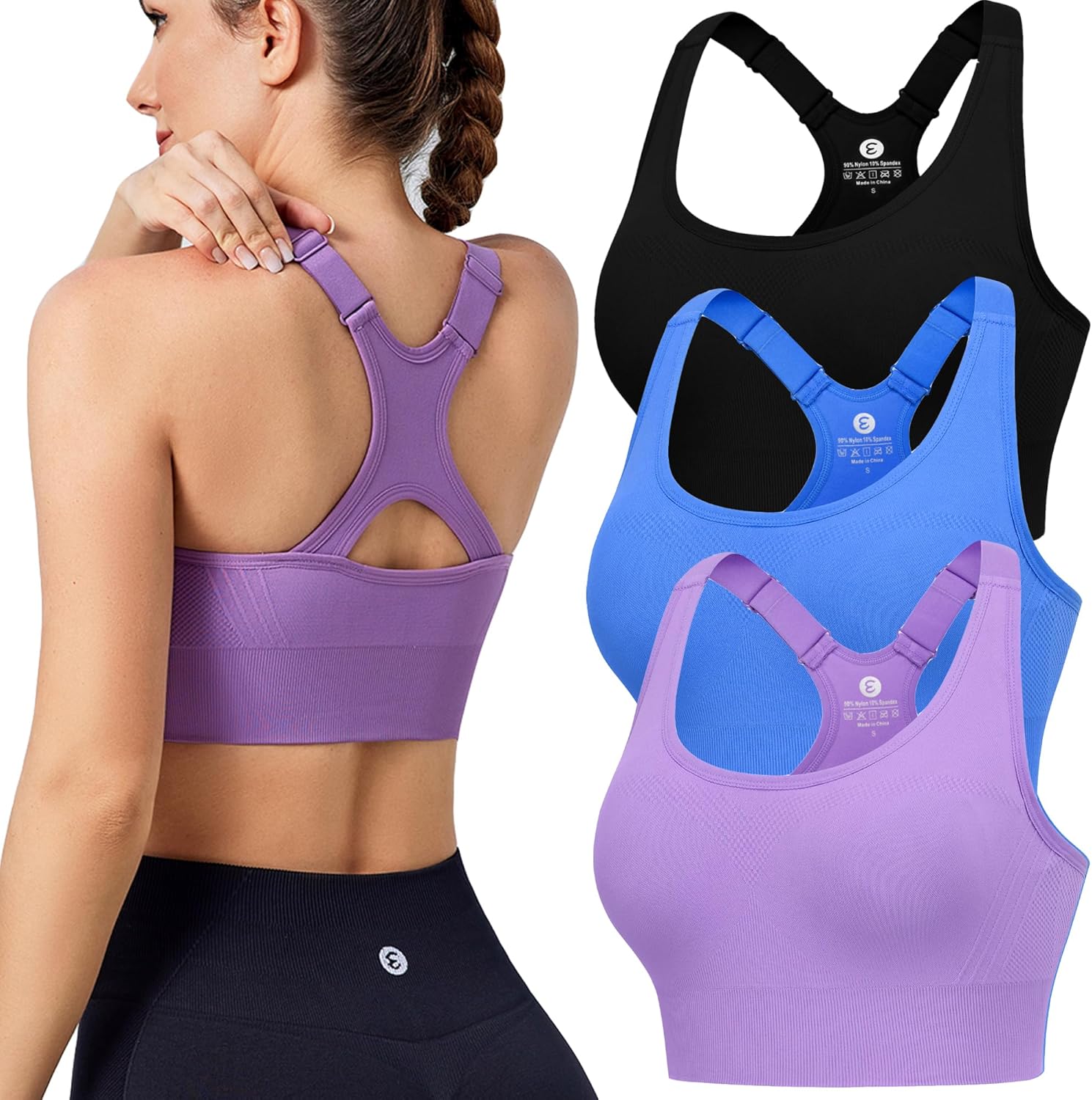 Evcute Adjustable Sports Bras for Women - High Support & Comfort