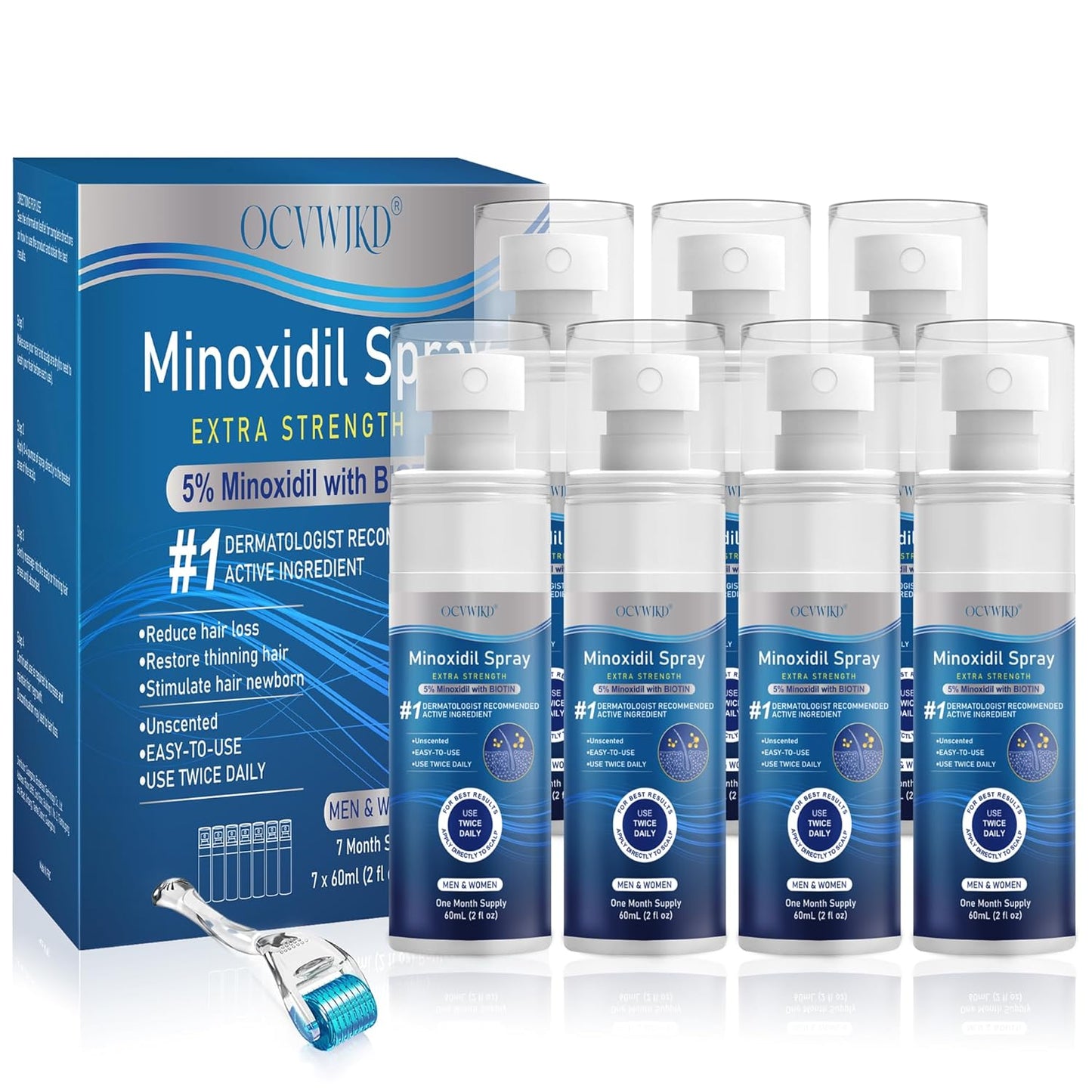 5% Minoxidil Spray for Men and Women - Extra Strength Hair Regrowth