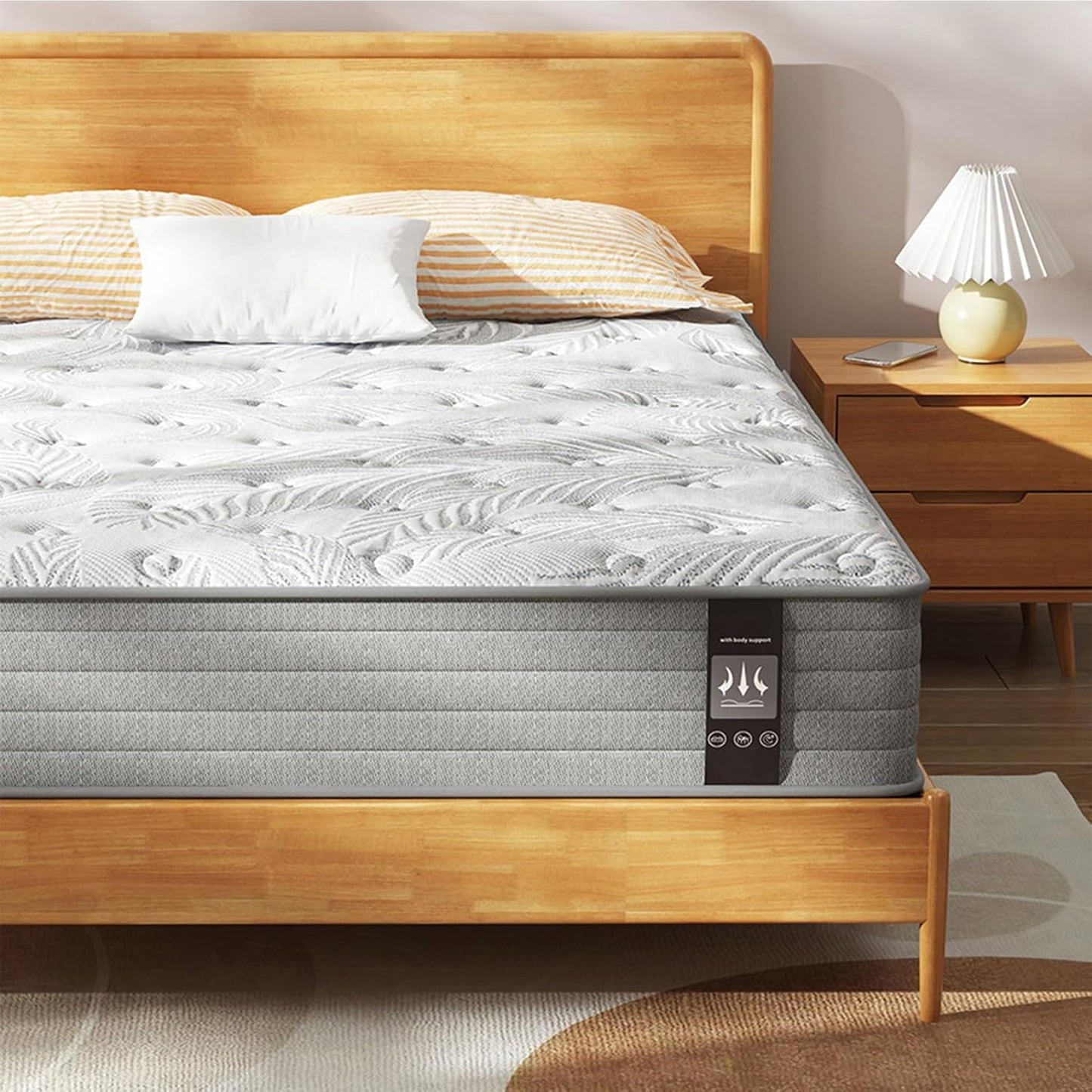Twin Mattress 12 inch Hybrid with Gel Cooling Memory Foam