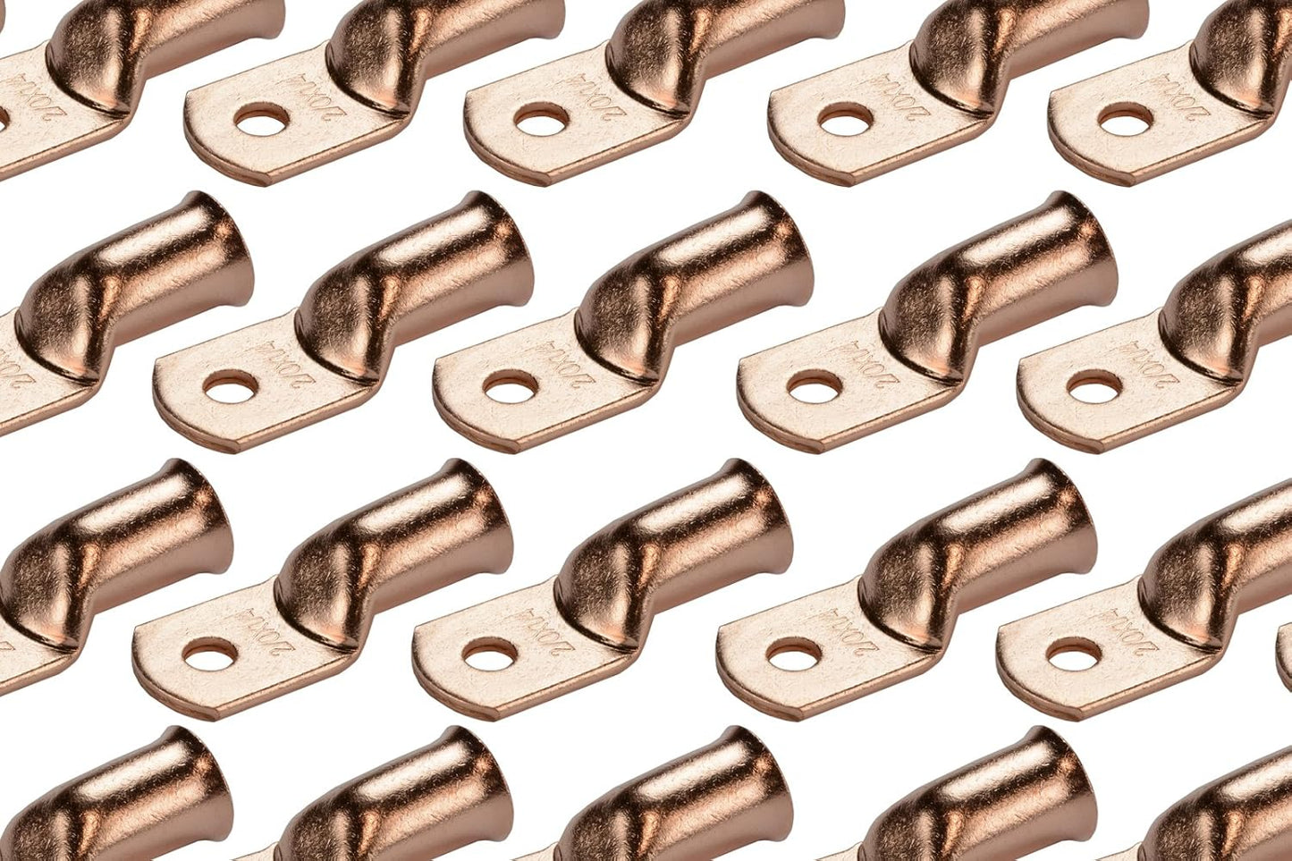 TEMCo 50 Pack Bare Copper Welding Battery Cable Ends for Durability