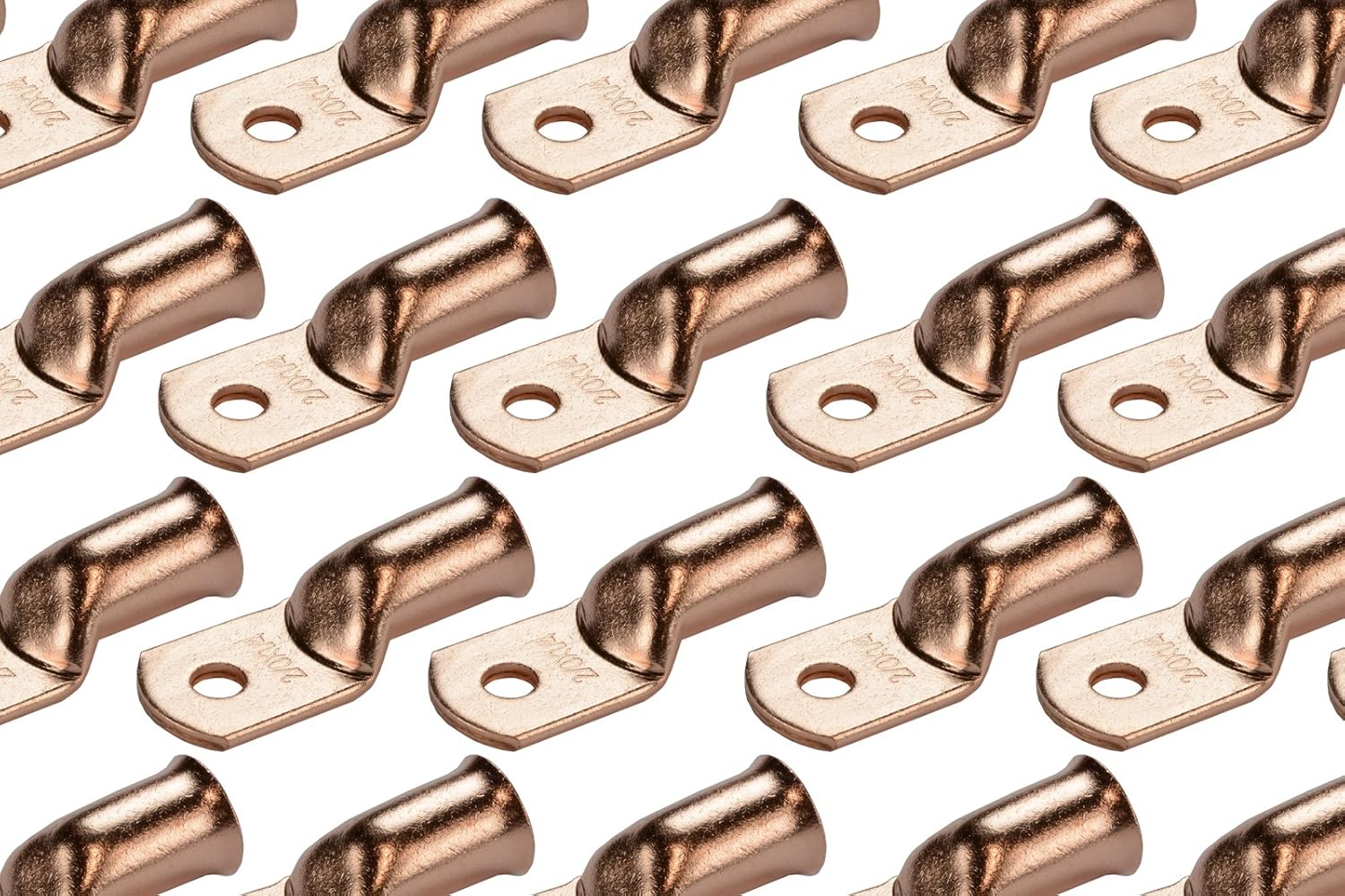 TEMCo 50 Pack Bare Copper Welding Battery Cable Ends for Durability