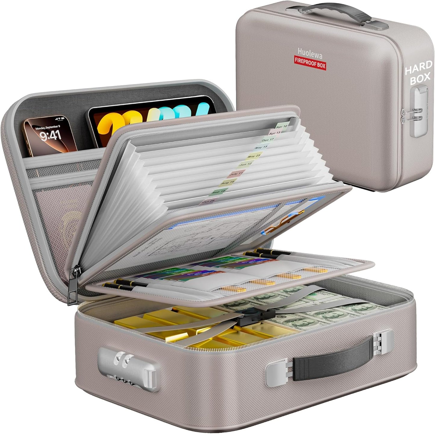 Fireproof Document Box with Lock for Secure Storage Solutions