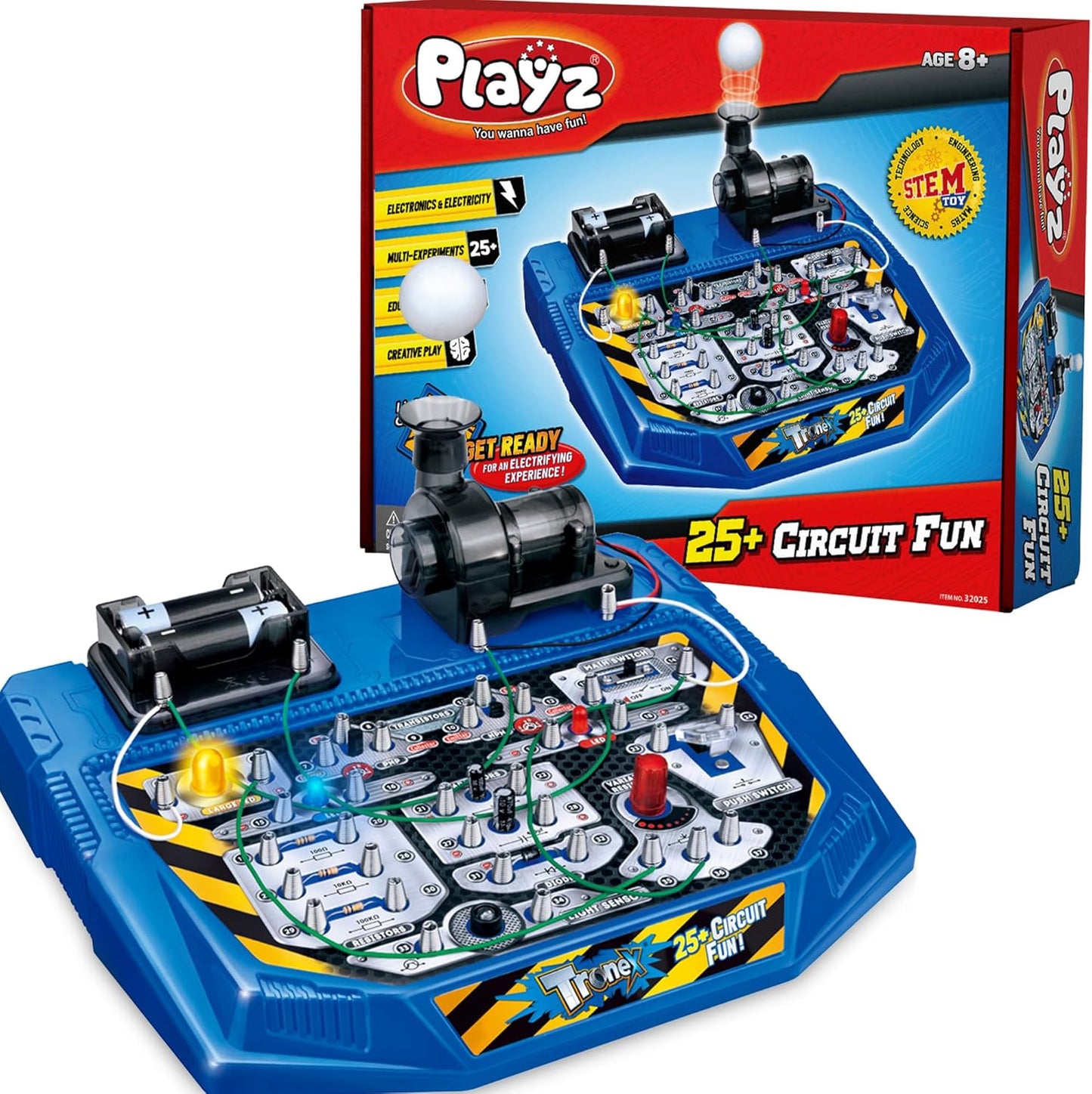 Playz Electrical Circuit Board Kit for Kids with 25+ STEM Projects