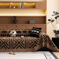 Boho Chenille Couch Cover for 2 Cushion Sofa - Soft Washable