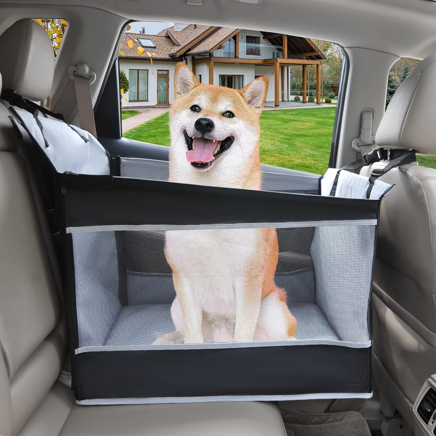Dog Car Seat for Large Medium Dogs with Waterproof Fabric