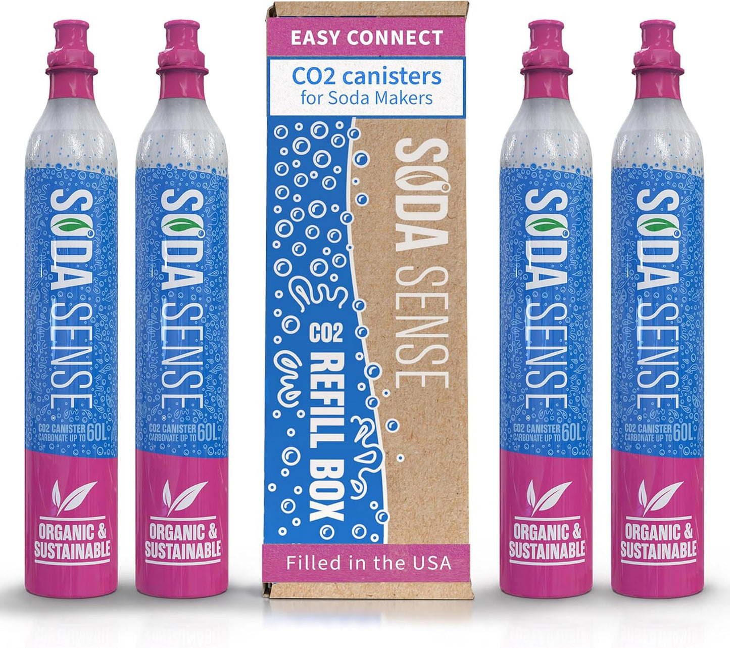 Soda Sense Easy Connect 60L CO2 Exchange Canister 4 Pack