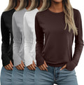 Neer 4 Pack Women's Long Sleeve Thumb Hole Tunic Tops - Comfortable