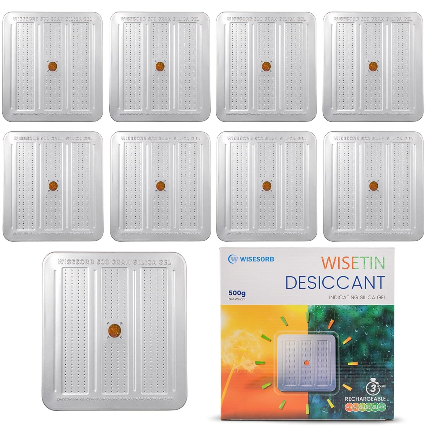 10 Packs 500 Gram Desiccant Canisters for Gun Safe Storage