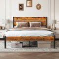 Sweetcrispy Queen Size Bed Frame with Headboard - Sturdy 800LB Support