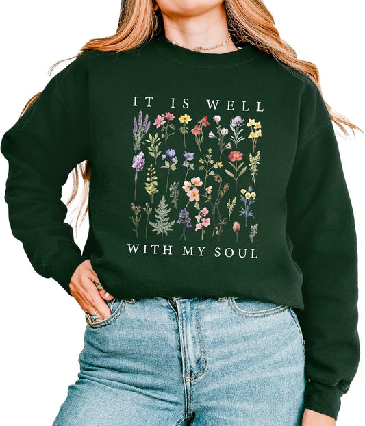 Cuppa Tee Inspirational Floral Sweatshirt for Cozy Comfort