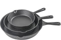 Commercial CHEF 3-Piece Cast Iron Skillet Set for Every Cook