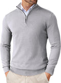 COOFANDY Men's Quarter Zip Pullover Slim Fit Mock Neck - Lightweight