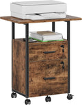 2 Wood Drawer Lockable File Cabinet with 22ft Extended Desktop