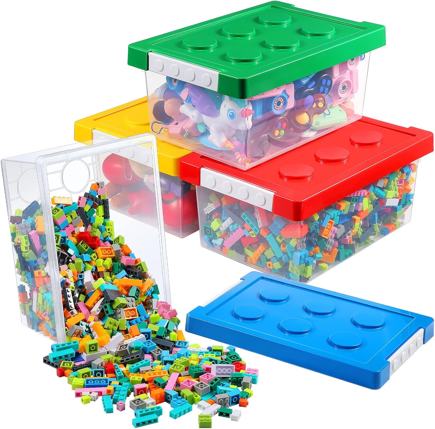 Vicenpal 4 Pack Toy Storage Containers for Kids' Toys and More