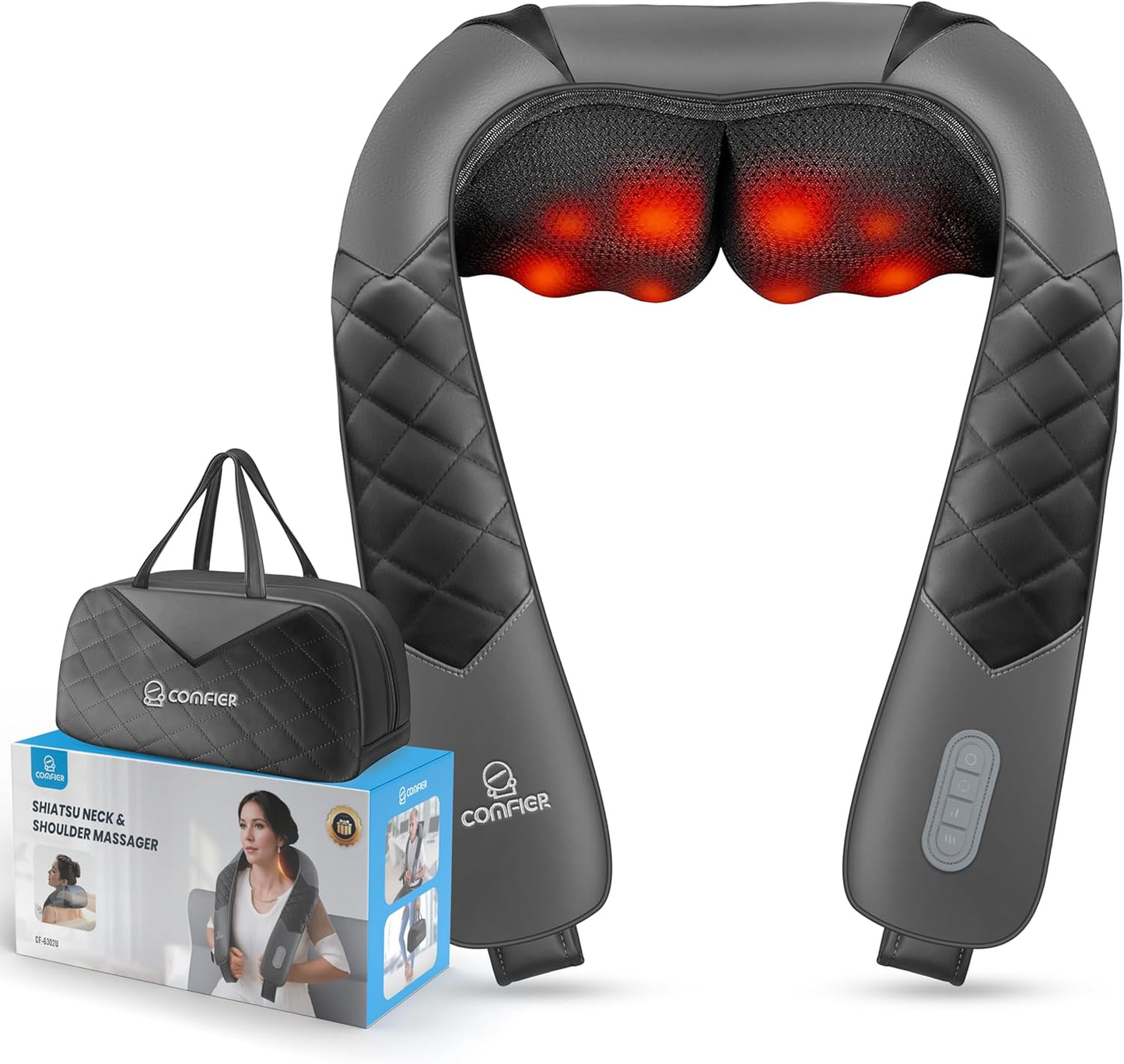 COMFIER Shiatsu Neck Shoulder Massager for Deep Tissue Relief