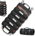 Roll up tool bag with Carabiners - 5 Large Oversized Pockets
