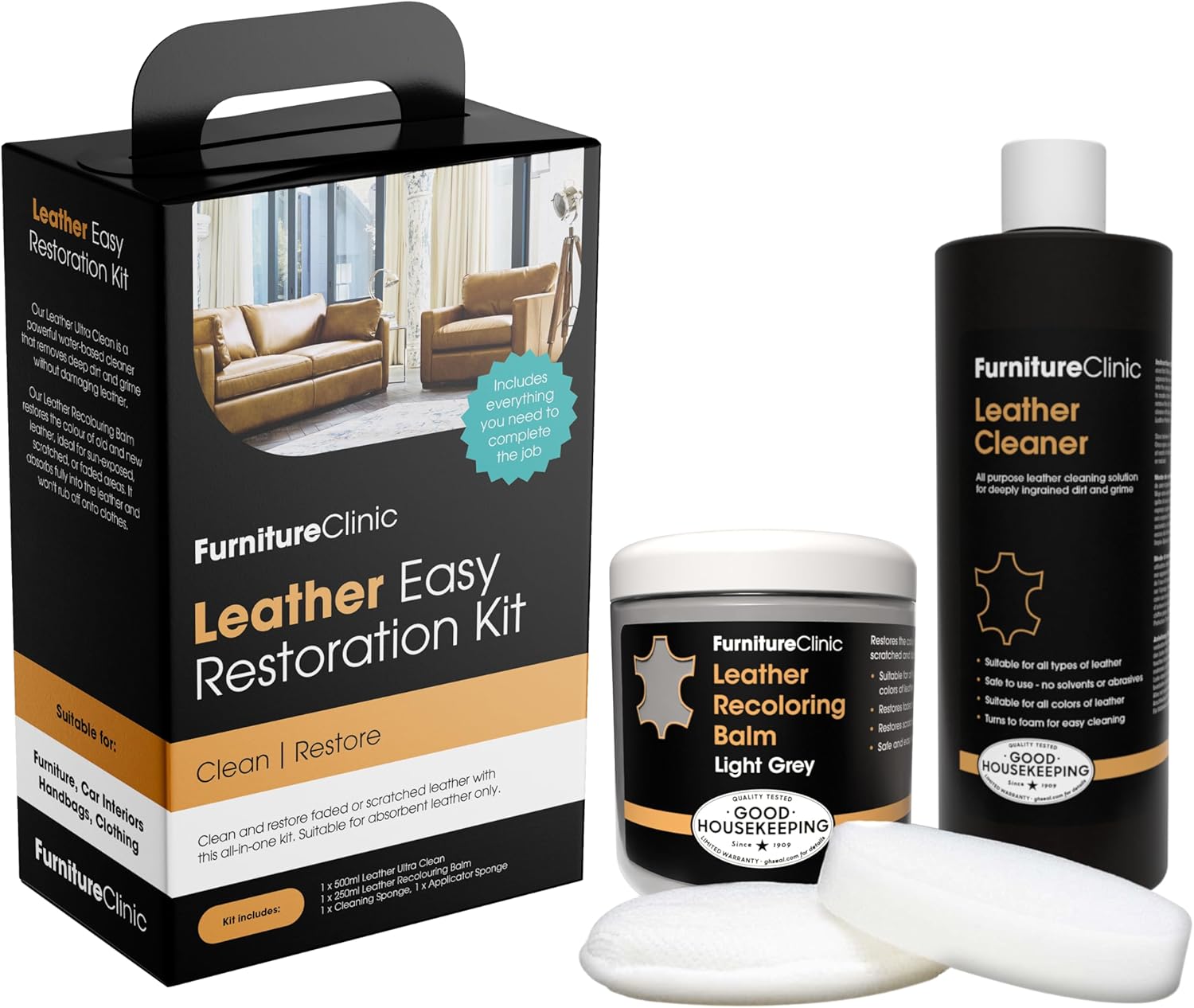 Leather Easy Restoration Kit for Scratched and Faded Furniture