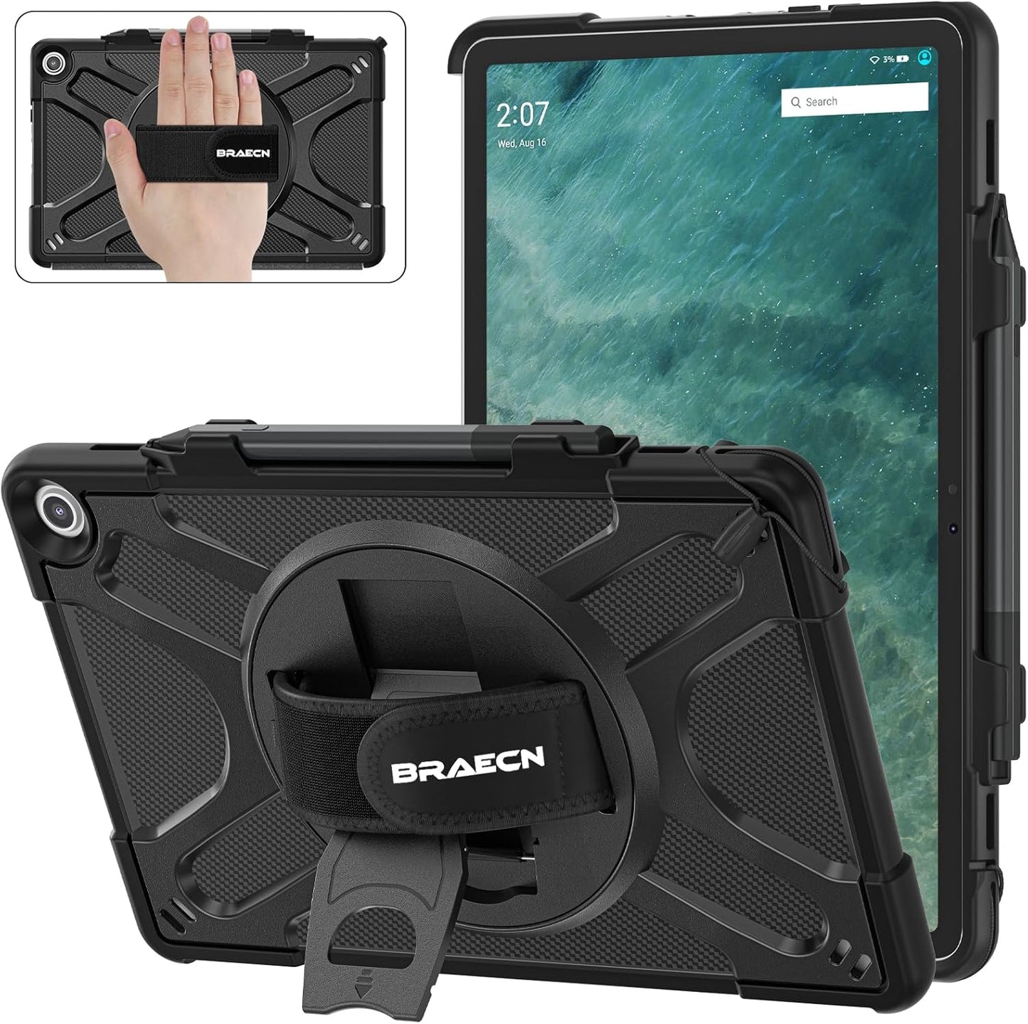 Protective Case for Fire Max 11 Tablet with Hand Strap & Stand