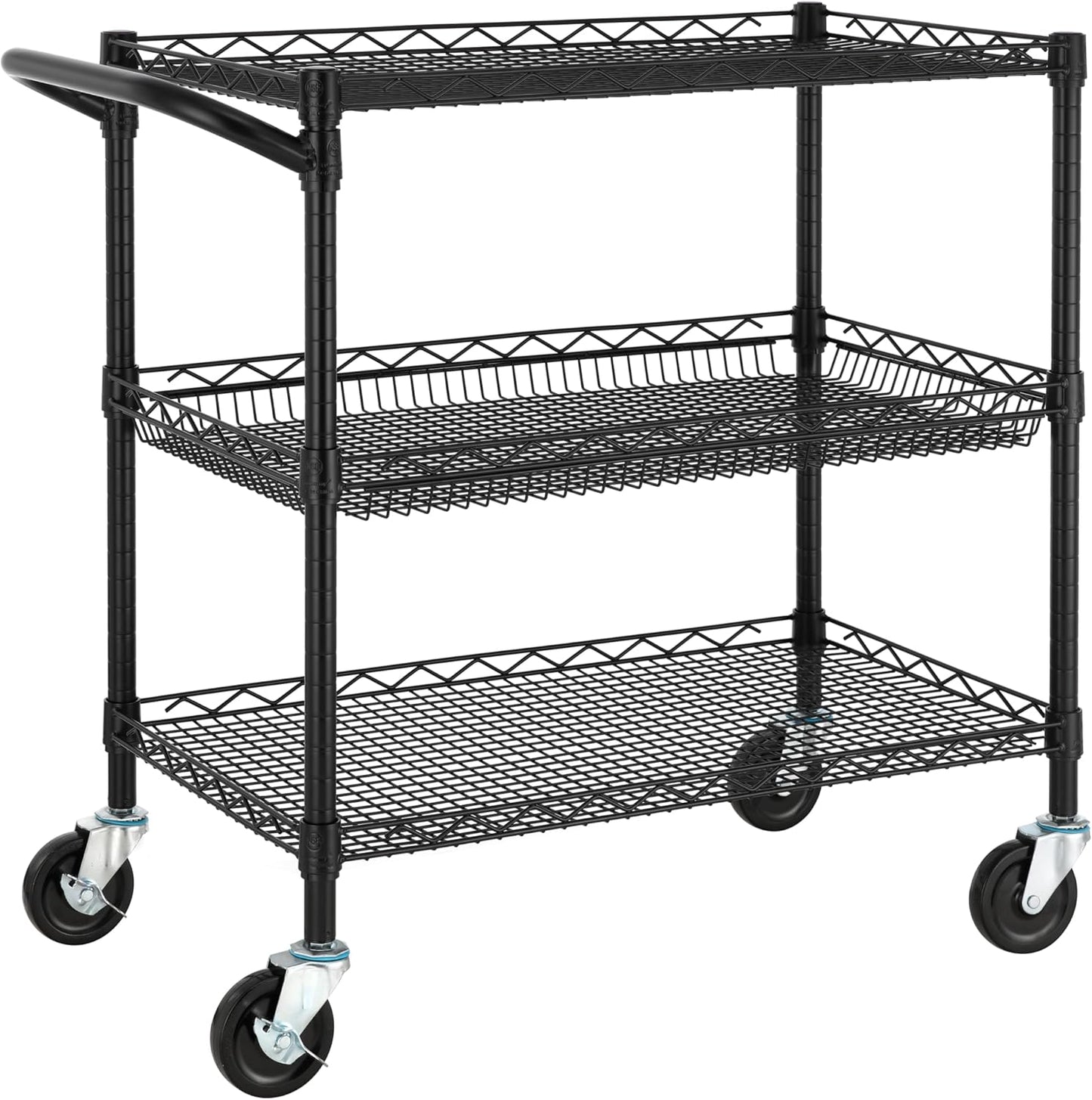 Finnhomy 3 Tier Heavy Duty Utility Cart for Kitchen and More