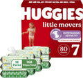 Huggies Little Movers Diapers & Wipes Bundle - Size 7, 80ct + 768