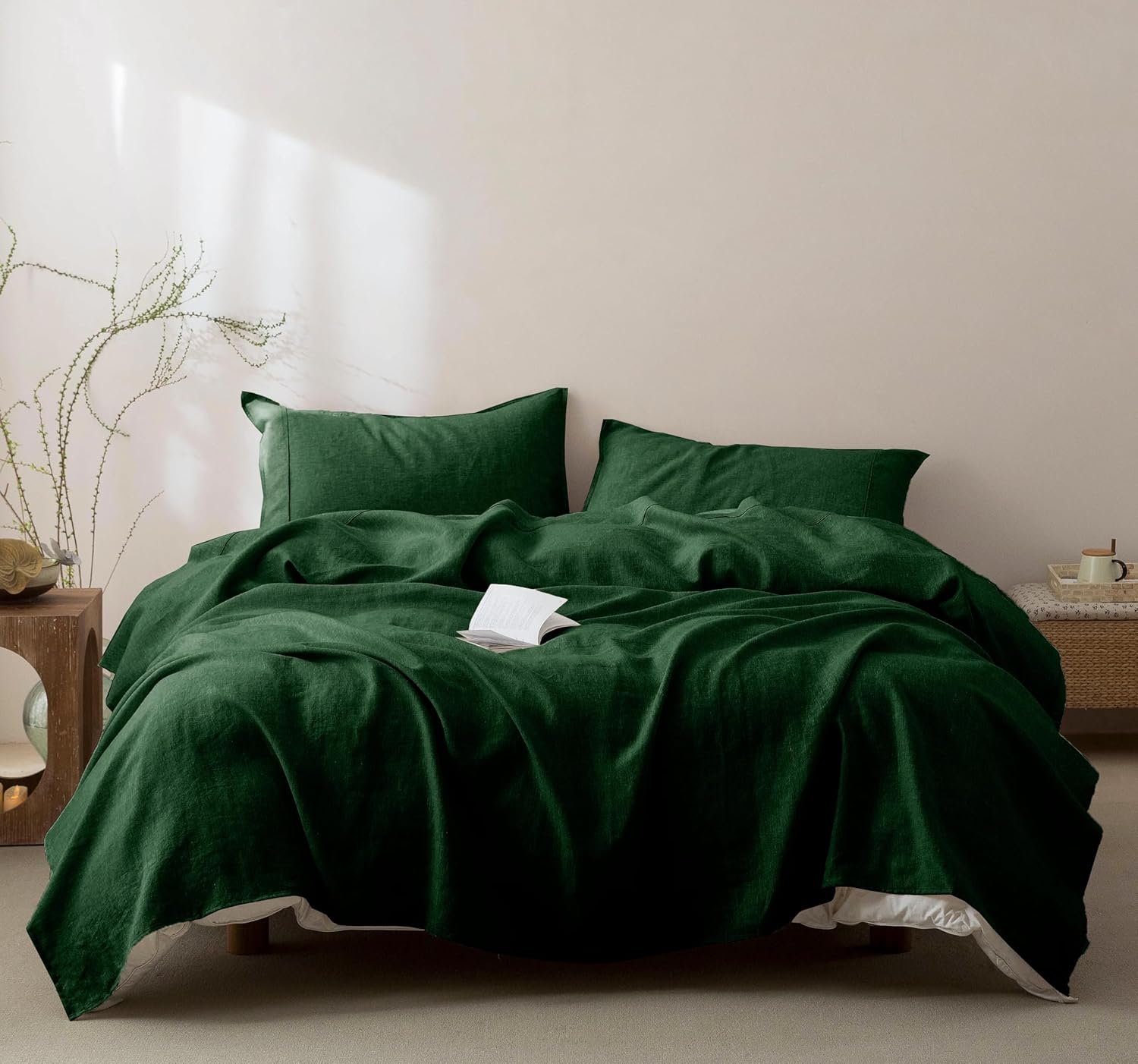 Talasily 100% French Pure Linen Sheets Set for King Size Beds