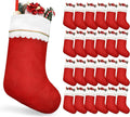 48pcs Christmas Stockings with Gold Trim for Festive Decor