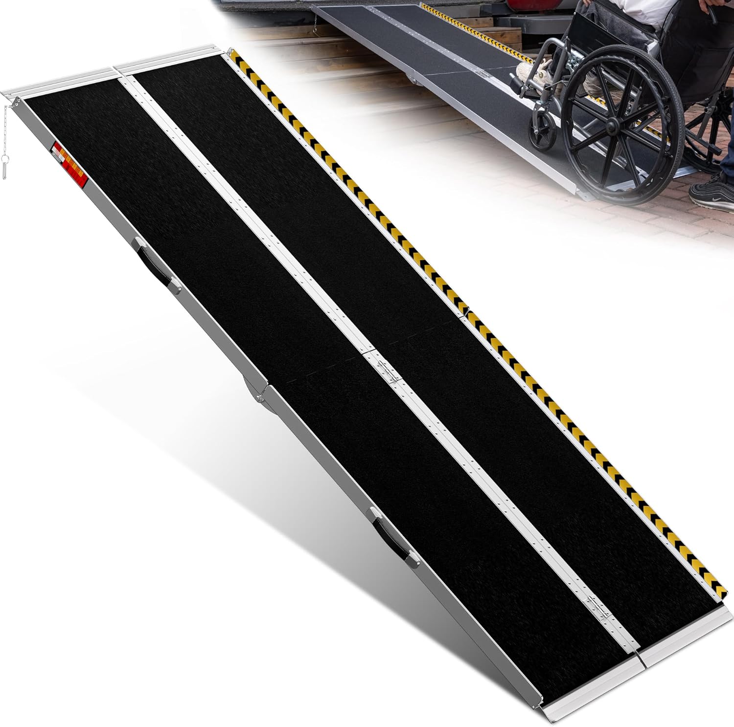 8FT Portable Wheelchair Ramp for Home Steps - Non-Slip Design