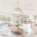 65 Inch Ceiling Fan with Lights - Quiet Farmhouse Caged Fan