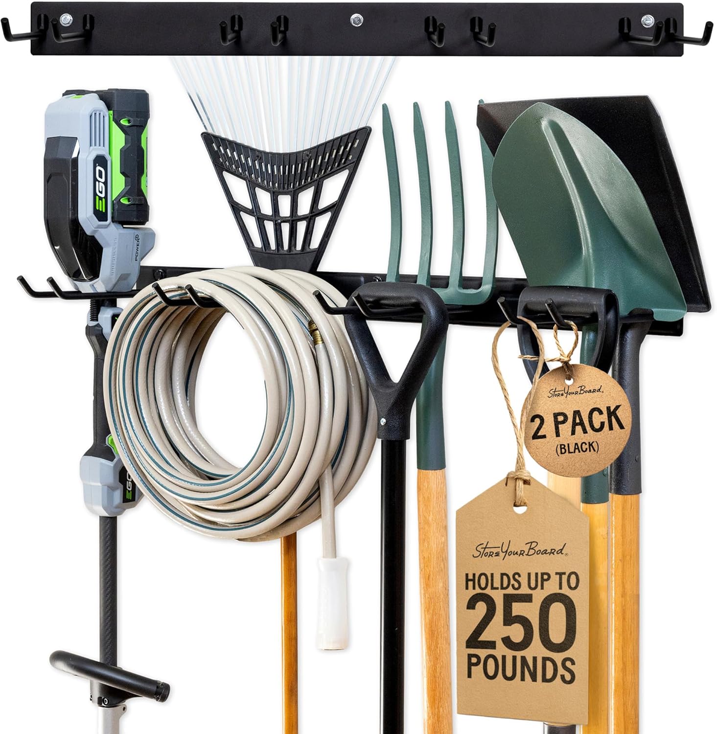 Heavy-Duty Steel Wall-Mounted Rack for Garage & Garden Storage