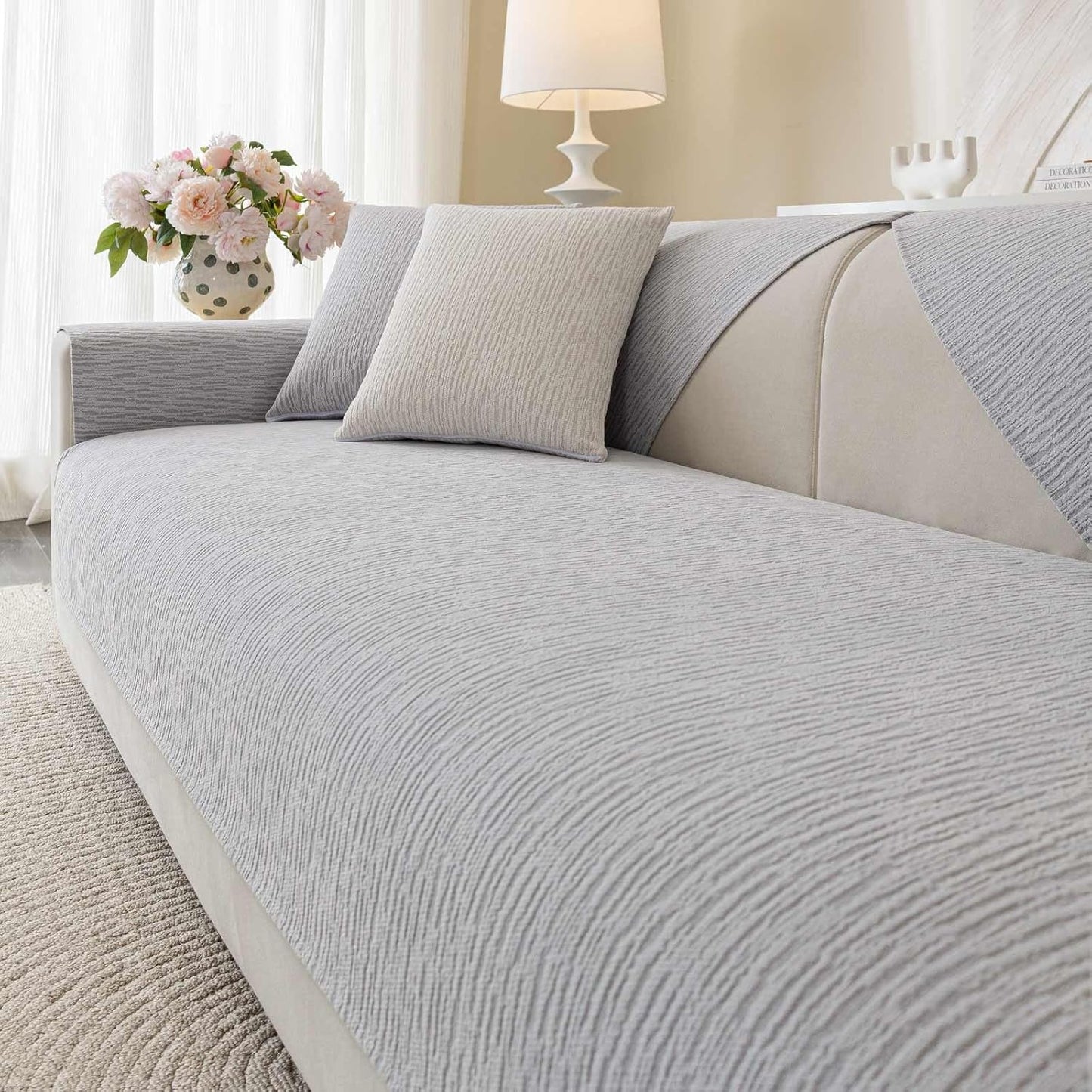 Soft Waterproof Chenille Cover for 3 Cushion Couch Sofa