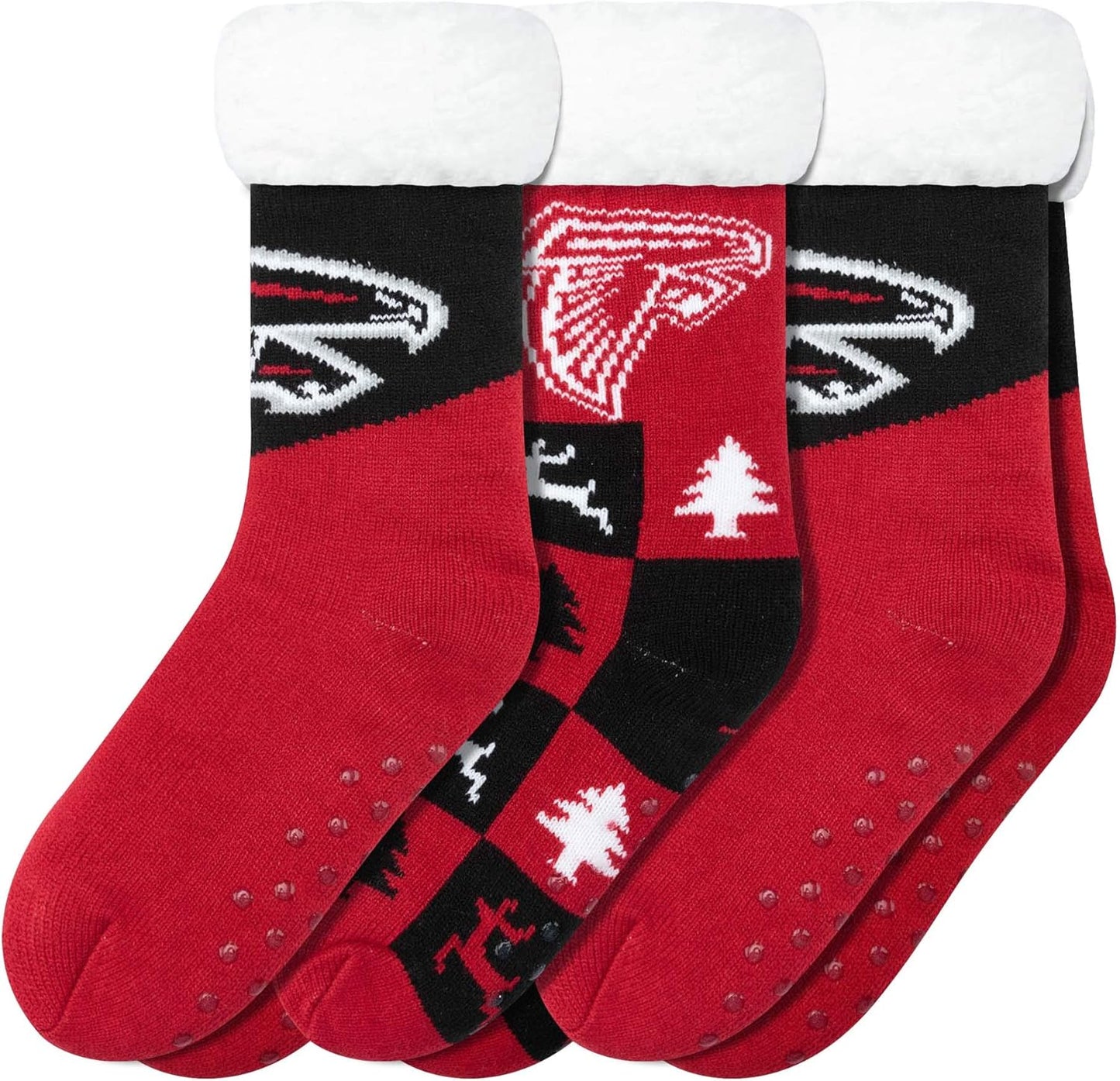 FOCO Women's NFL Team Logo Fan Footy Slipper Socks 3-Pack