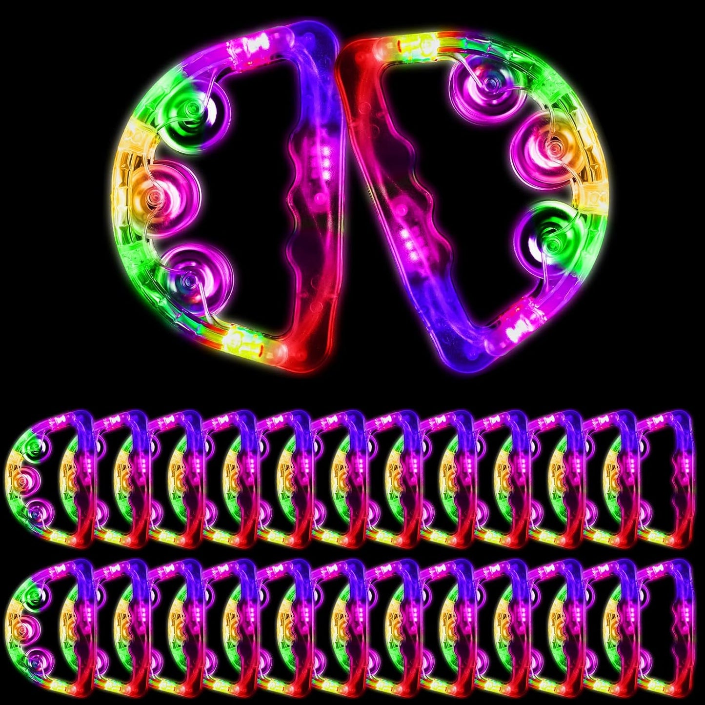 Yunsailing LED Light Up Tambourines for Parties and Events