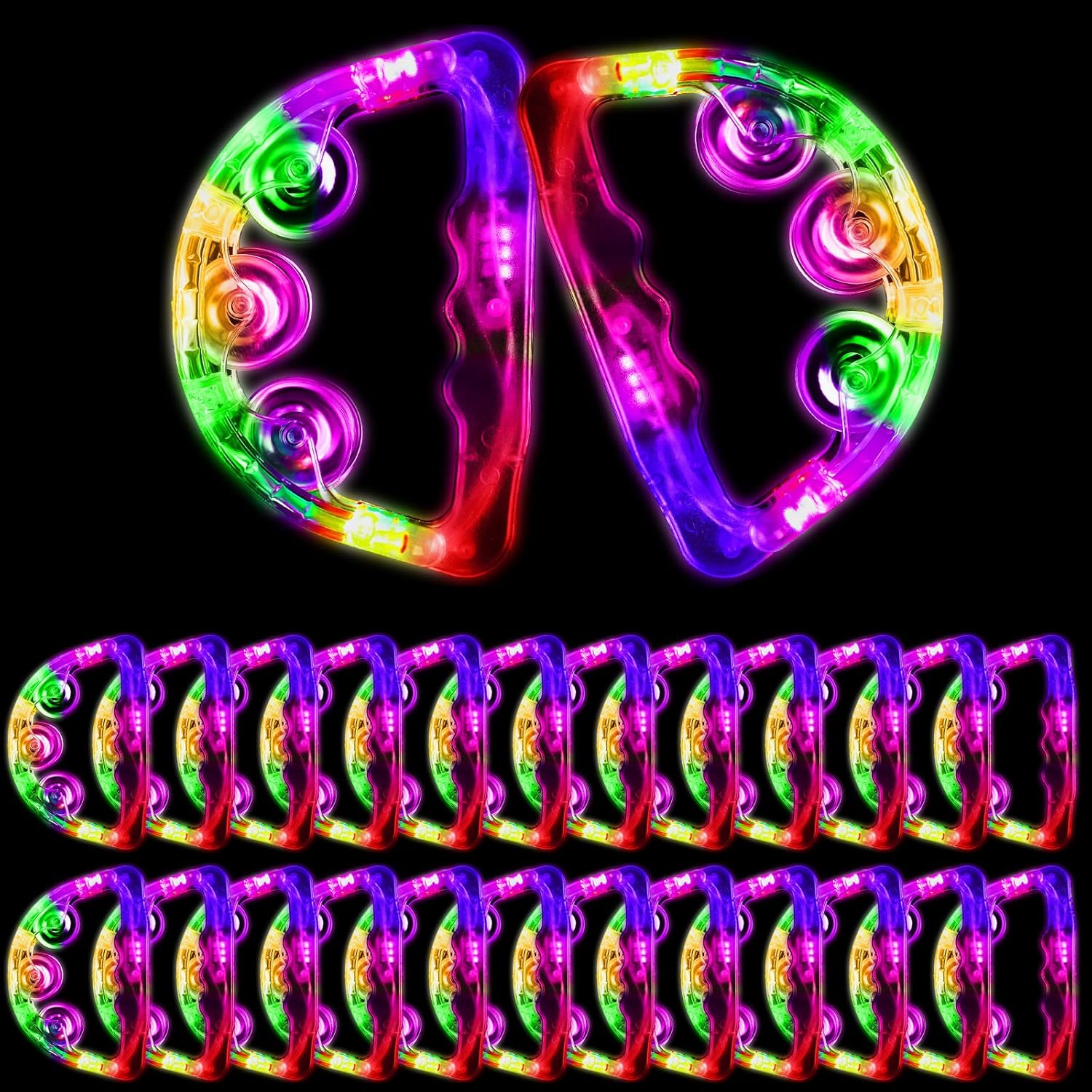 Yunsailing LED Light Up Tambourines for Parties and Events