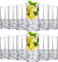 Uiifan Set of 12 Tall Highball Glasses for Stylish Beverages