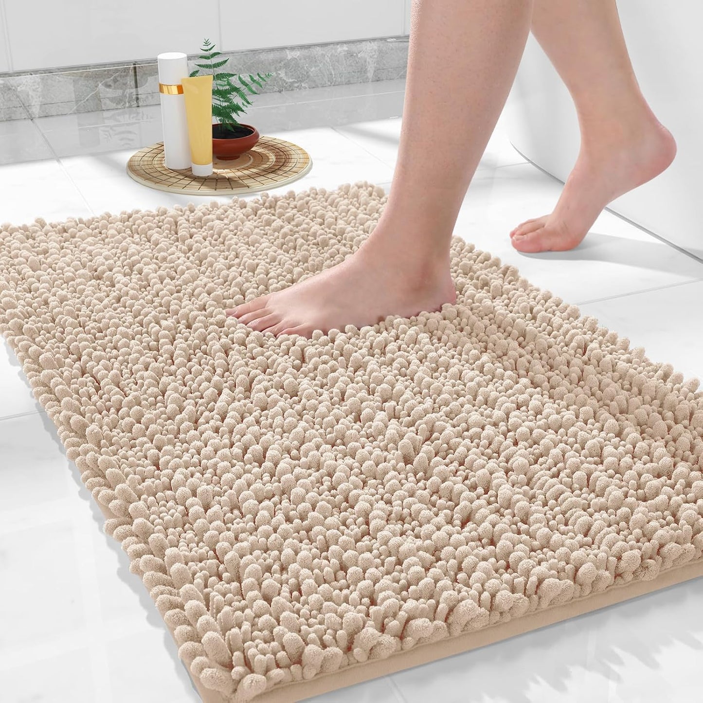 Yimobra Large Non Slip Washable Bath Rug - Ultra Soft Chenille